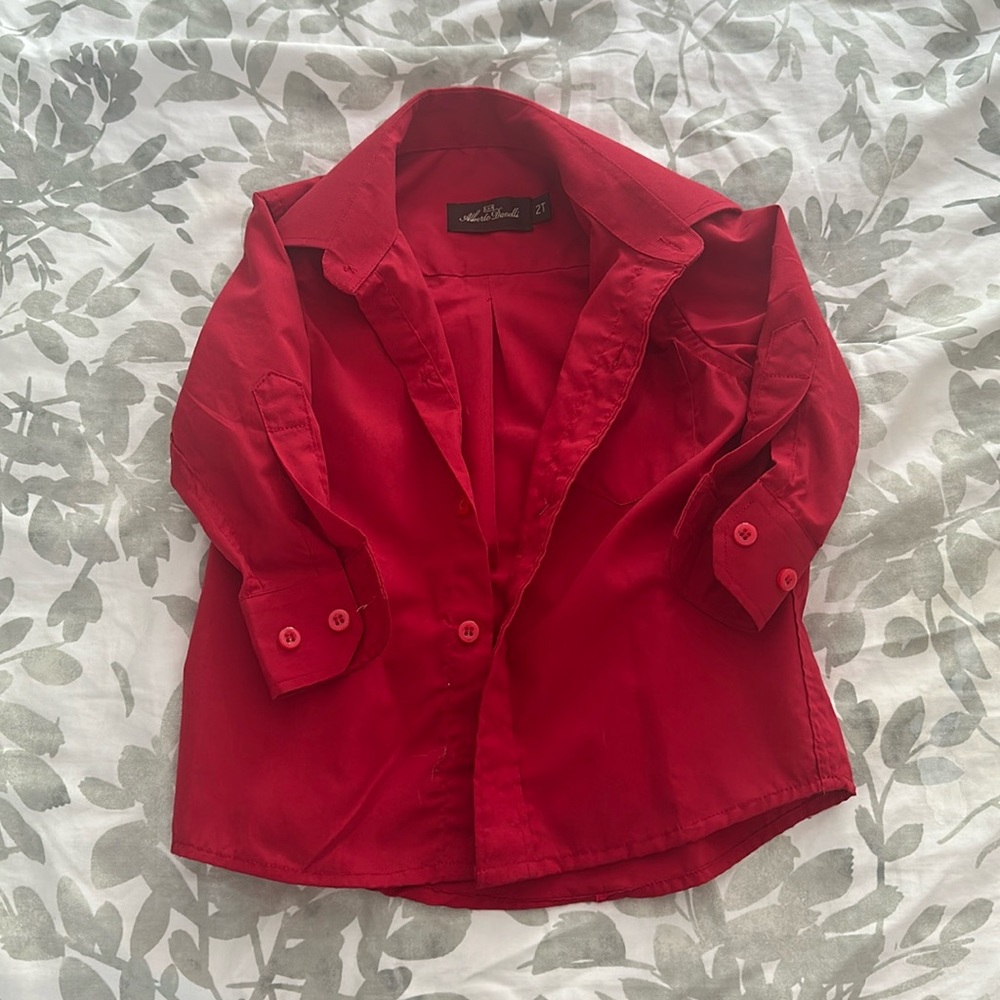 Alberto Danelli boys button down red shirt size 2T